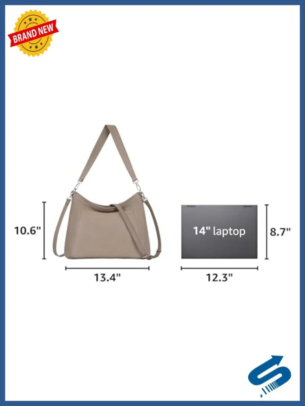 Genuine Leather Hobo Crossbody Handbag Large Women's Purse w/ 2 Straps